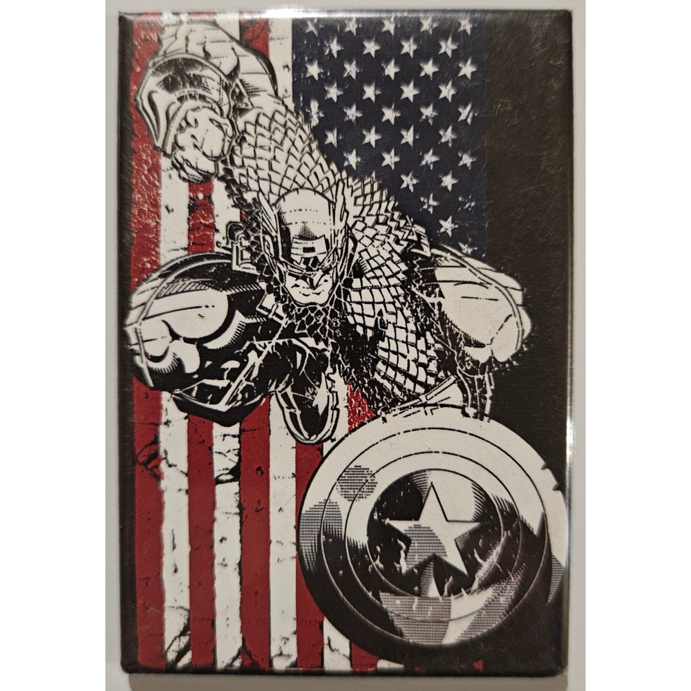 Captain America Comic Art American Flag Patriotic Graphic Magnet‎
